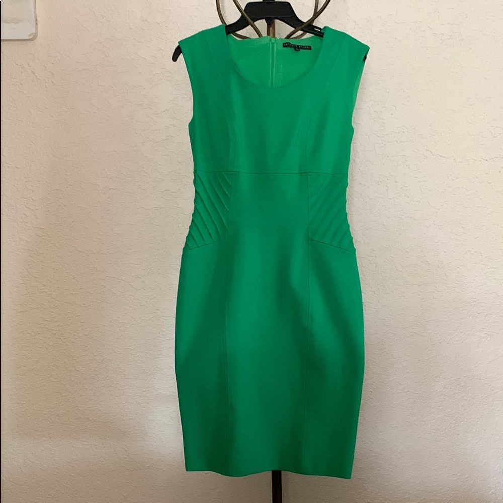 Antoni Melani Green Sleeveless Scuba Dress